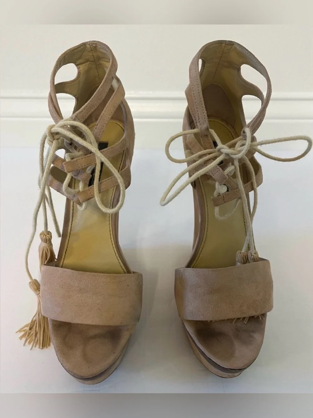 Vintage Rachel Zoe Kanye Platform Wedge in Blush